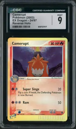 2003 Pokemon EX Dragon Camerupt Reverse Holo 24/97 CGC Mint 9 - Image 1