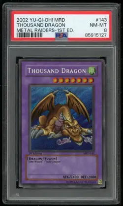 Yu-Gi-Oh Thousand Dragon Secret Rare Holo 1st Edition MRD-143 PSA 8 NM/M - Image 1
