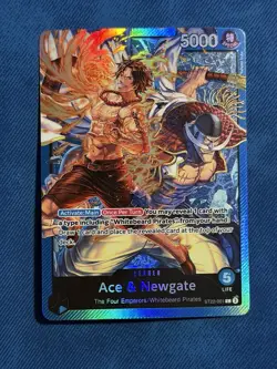 Ace & Newgate ST22-001 ONE PIECE Tcg Card Game NM Blue Leader - Image 1