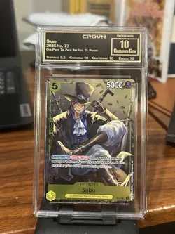 Bandai Sabo Promo P-073 Tin Pack Vol. 2 Crown Collectibles Graded One Piece - Image 1