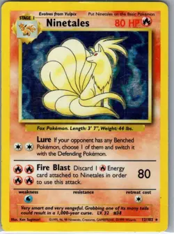 Ninetales 12/102 Holo Base Set - Pokemon Card - LP - Image 1