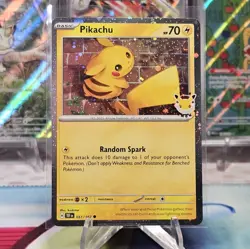 Pikachu 051/162 2026 Pokemon Day - 30th Anniversary Stamped Promo Card (NM) - Image 1