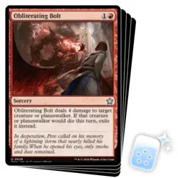 OBLITERATING BOLT (STARTER COLLECTION) X4 Foundations FDN Magic MTG MINT CARD - Image 1