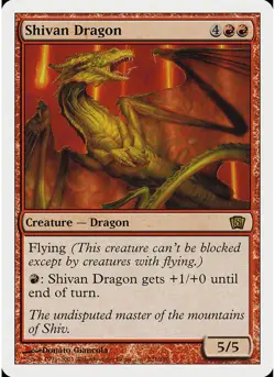 Shivan Dragon 221 MTG NM - 8th Edition - Image 1
