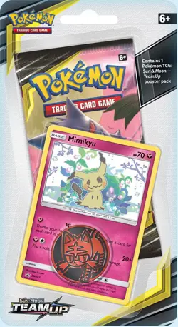 Pokemon TCG Sun & Moon Team Up Blister Pack with Mimikyu Promo SEALED Gengar Art - Image 1