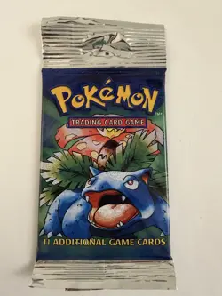 1999 Pokemon TCG Base Set Unlimited Booster Pack Venusaur Long WOTC Sealed - Image 1