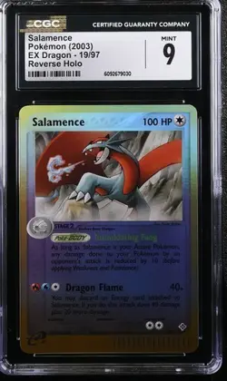 CGC 9 MINT Salamence 19/97 Reverse Holo 2003 EX Dragon Pokemon Card - Image 1