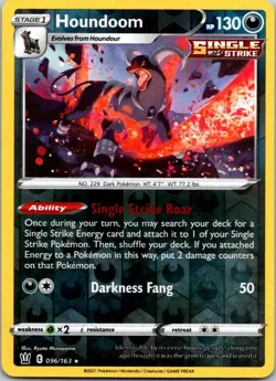 Houndoom 096/163 Holo R Battle Styles Pokemon Reverse Holo NM - Image 1