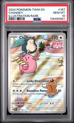 CHANSEY 2024 POKEMON TWILIGHT MASQUERADE ILLUSTRATION RARE 187/167 PSA 10 - Image 1