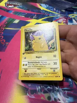 *DMG* PIKACHU 1999 Pokemon Base Set 1st Edition German #58/102 YELLOW CHEEKS - Image 3