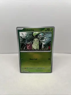 Chikorita 008/132 Me01: Mega Evolution Reverse Holo Pokemon TCG NM - Image 1