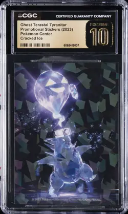 2023 POKEMON PROMO STICKERS GHOST TERASTAL TYRANITAR CGC 10 PERFECT - Image 1