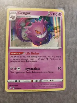 GENGAR 085/202 HOLO RARE SWORD & SHIELD POKEMON HOLO LP - Image 2