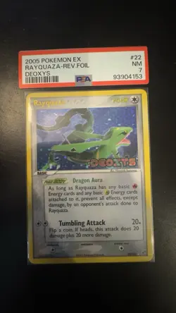 Pokemon Rayquaza EX Deoxys 22/107 Rare Reverse Holo 2005 PSA 7 NM - Image 1