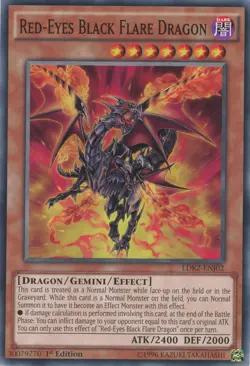 Yugioh Red-Eyes Black Flare Dragon LDK2-ENJ02 Common 1st Edition NM - Image 1