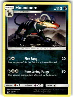 Houndoom 59/111 Crimson Invasion Non-Holo Regular Rare Pokemon TCG Card NM - Image 1