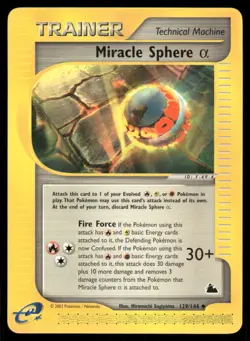 Pokemon Cards Miracle Sphere Alpha 129/144 Skyridge WOTC Uncommon NM *2 - Image 1