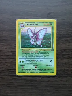 Pokemon TCG Venomoth Holo Unlimited Rare Card 13/64 Jungle Base Set - Image 1