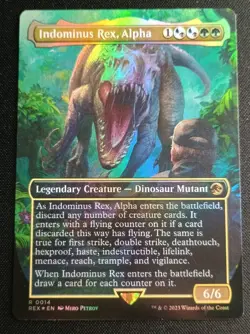 MTG Jurassic World - Indominus Rex Alpha - Foil Borderless Rare - Image 1