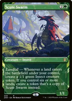 X 1 Scute Swarm Showcase NM-M Zendikar Rising 308 MTG Magic The Gathering - Image 1