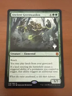 Ancient Greenwarden Zendikar Rising Promo Stamp NM - Image 1