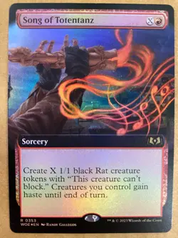 MTG 1x FOIL EXTENDED ART Song of Totentanz 353 Wilds of Eldraine Magic the x1 NM - Image 1