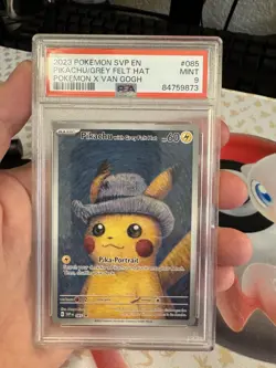 Pikachu with Grey Felt Hat PSA 9 Mint Van Gogh Pokemon - Image 3