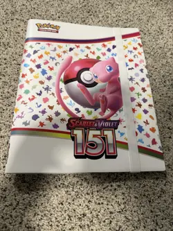 Pokemon Scarlet Violet 151 Mew Binder 20 Page 9 Pocket Binder USED - Image 1
