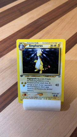 Ampharos #1 1st Edition - Neo Genesis 2000 Pokemon - 1/111 Holo Rare *1 Owner* - Image 2