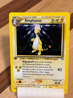 Ampharos #1 1st Edition - Neo Genesis 2000 Pokemon - 1/111 Holo Rare *1 Owner* - Image 4
