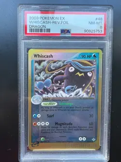 Pokemon Whiscash Reverse Holo Ex Dragon 48/97 PSA 8 NM-MINT - Image 1