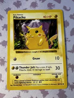 1st EDITION Red Cheeks Shadowless Pikachu 058/102 Pokemon - Image 1