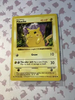 1st EDITION Red Cheeks Shadowless Pikachu 058/102 Pokemon - Image 2
