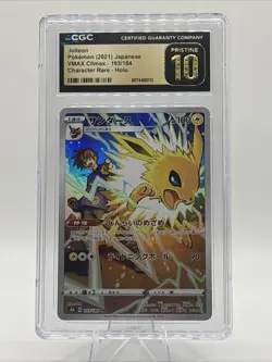 2021 Pokemon Jolteon 193/184 Japanese VMAX Climax Character Rare CGC Pristine 10 - Image 1