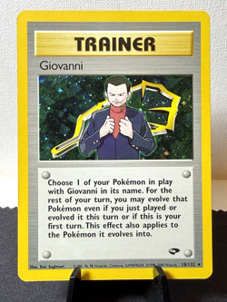 Pokemon TCG: Gym Challenge Unlimited Giovanni 18/132 Holo Rare MP - Image 1