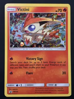 Pokemon TCG Victini SM225 Cosmos Holo Black Star Promo HD Swirl NM - Image 1