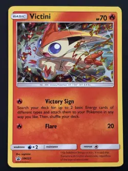 Pokemon TCG Victini SM225 Cosmos Holo Black Star Promo HD Swirl NM - Image 2