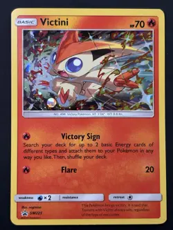 Pokemon TCG Victini SM225 Cosmos Holo Black Star Promo HD Swirl NM - Image 4
