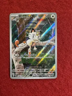 Pokemon TCG Phantasmal Flames Meowth #106/094 Illustration Rare NM (1) - Image 1