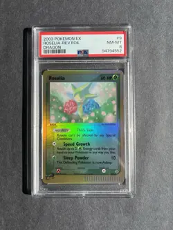 Pokemon TCG Roselia EX Dragon Reverse Holo Rare #9/97 PSA 8 2003 - Image 1