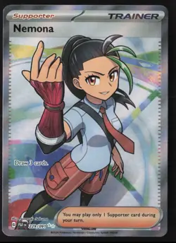 Pokemon TCG Nemona Full Art SIR Holo Card 238/091 SV Paldean Fates Near Mint - Image 1