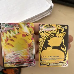 Pokemon TCG Pikachu VMAX Foil Promo Sword & Shield Card Lot - 2 Cards - Image 1