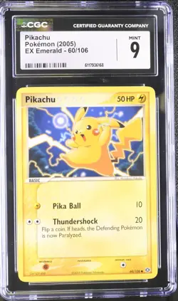 CGC 9 MINT Pikachu 2005 EX Emerald 60/106 Pokemon Card - Image 1