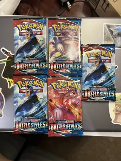 Pokemon TCG Sword & Shield Battle Styles 10-Card Booster Pack – Lot of 5– SEALED - Image 1