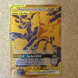 Pokemon Pikachu & Zekrom GX Tag Team Promo SM248 SM Holo Card 240 HP - Image 1