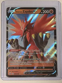 Galarian Zapdos V 080/198 Ultra Rare SWSH06: Chilling Reign Pokemon Card - Image 1