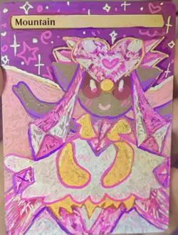 Mountain Land MTG Alter ACEO Diancie Art - Handpainted by ghostiite.ink - Image 1