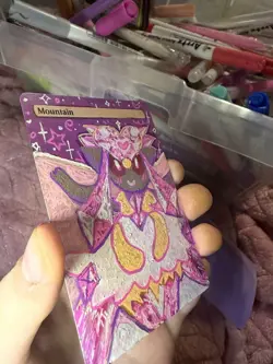 Mountain Land MTG Alter ACEO Diancie Art - Handpainted by ghostiite.ink - Image 2