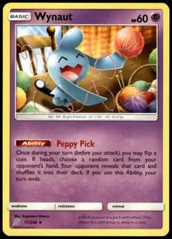 Wynaut 77/236 Unified Minds Uncommon LP Pokemon 2019 - Image 1