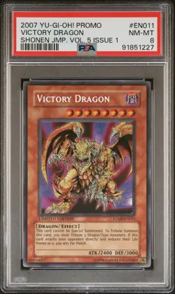 2007 YU-GI-OH! PROMO SHONEN JUMP VOL. 5 ISSUE 1 #EN011 VICTORY DRAGON PSA 8 - Image 1